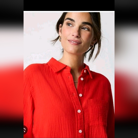 NEW J CREW WOMEN'S Double-gauze button-up 100% Cotton shirt Size S - Picture 3 of 8